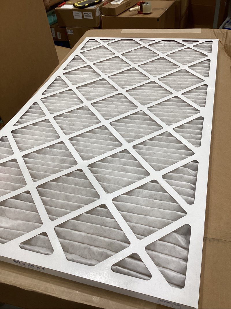 Condition photo showing Good Condition for filter king 20x36x1 air filter (merv 8) (6-pack) dust & allergy control ac furnace filters, made in usa, hvac, pleated, electrostatic (actual size: 19.5 x 35.5 x .75)
