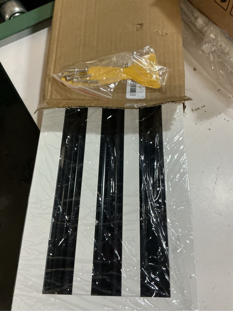 Condition photo showing Good Condition for 12x6 modern ac vent cover, decorative white air vent (duct opening cutout), all aluminium standard linear slot diffuser, low noise - register grille for ceiling, walls & floors 12"wx6"h