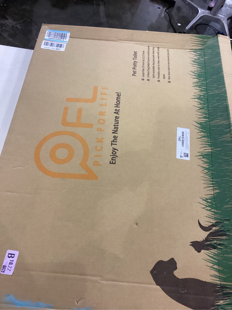 Condition photo showing As Is for Dog Grass Large Potty Patch, Dog Litter Boxes Artificial Grass Bathroom Turf for Pet Training, Washable Puppy Pee Pad, Perfect Indoor/Outdoor Portable Potty Pet Loo (Tray system-35"X22.6") 3-layered design L-35"X22.6"