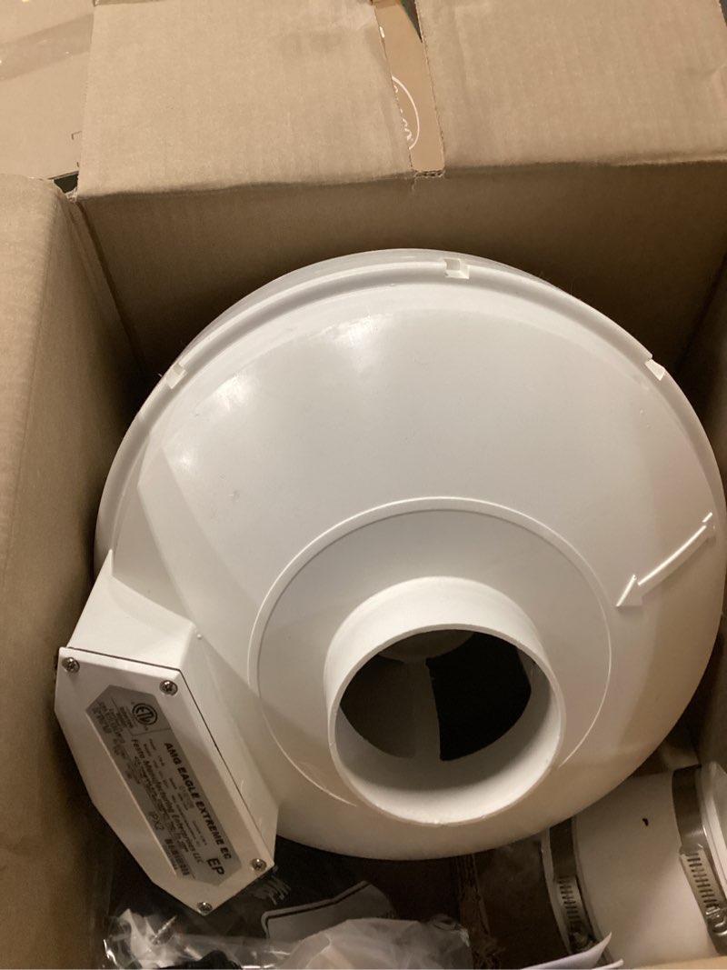 Condition photo showing Good Condition for 4 inch Radon Fan Installation Kit -Inline Centrifugal Fan with Rubber Couplers (4 inch x 3 inch) and Air Pressure Indicator 260CFM