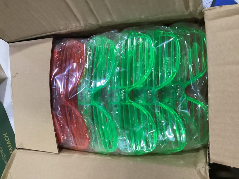 Condition photo showing Good Condition for 40 pack led glasses,light up glasses,glow glasses glow in the dark party supplies suitable for kids/adults, rave neon flashing party for birthday mardi gras new year's eve decoration 40pc-glow glasses