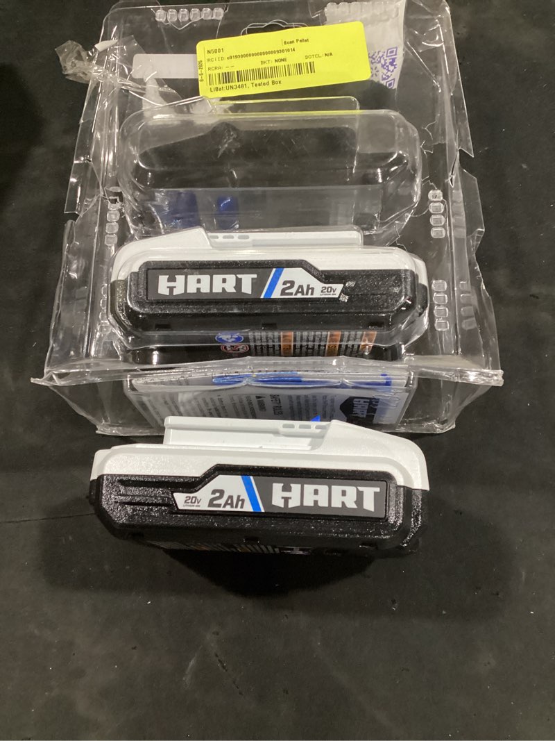 Condition photo showing Good Condition for hart 2pk 20v 2.0ah lithium-ion battery
