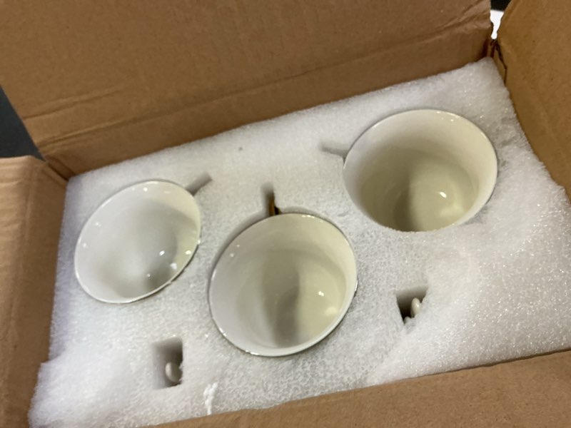 Condition photo showing Good Condition for 20 pieces porcelain tea set with metal holder, european ceramic tea set for adults,flower tea set,tea set for women with flower painting?light green? large version light green