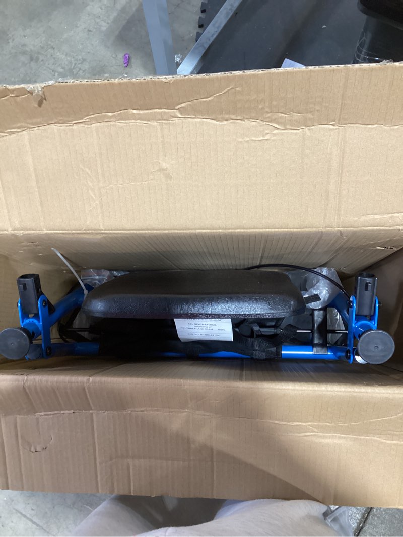 Condition photo showing Good Condition for Medline Standard Adult Steel Rollator Walker Aid, Light Blue, 300 lb. Weight Capacity, 8” Wheels, Foldable, Adjustable Handles, Rolling Walker for Seniors