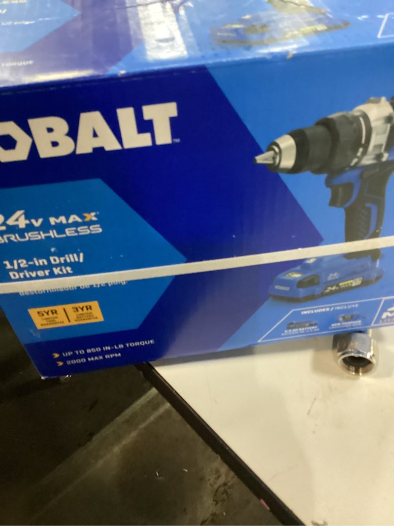 Condition photo showing New/Like New for Kobalt 24-Volt Max Lithium Ion (Li-ion) 1/2-in Cordless Brushless Drill with Battery and Soft Case