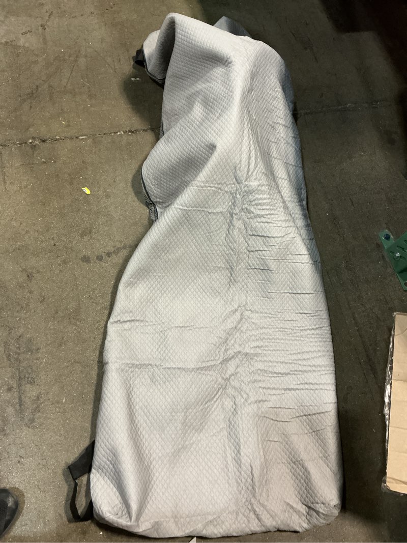 Condition photo showing As Is for cymula camping cot mattress 2in memory foam sleeping pad,soft warm non-slip camping mattress topper with retaining for adults,portable roll up pad for travel(75 x30)?only mattress? cot grey