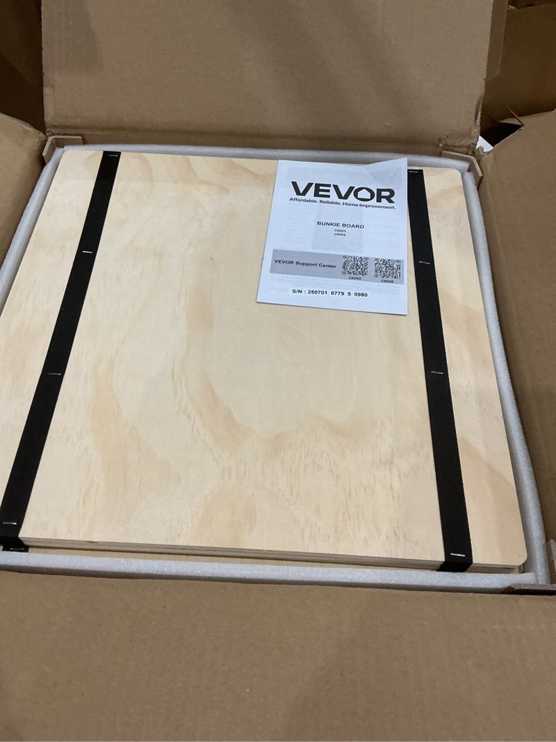 Condition photo showing Good Condition for vevor bunkie board twin size, 35" x 71" foldable box spring, 0.4" thicker wooden bed boards for under mattress, bed slats with no assembly required, easy-to-use bed support board