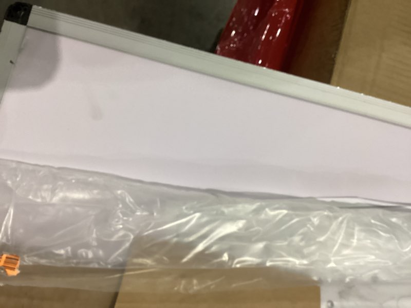 Condition photo showing As Is for viz- pro porcelain steel magnetic dry erase board w/ aluminum frame (8' w x 4' h)