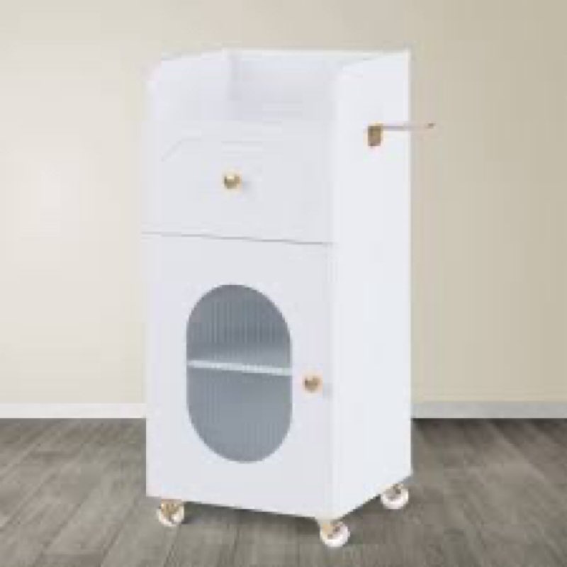 storage rolling cart with lockable wheels, tool holder, trolley for salon
