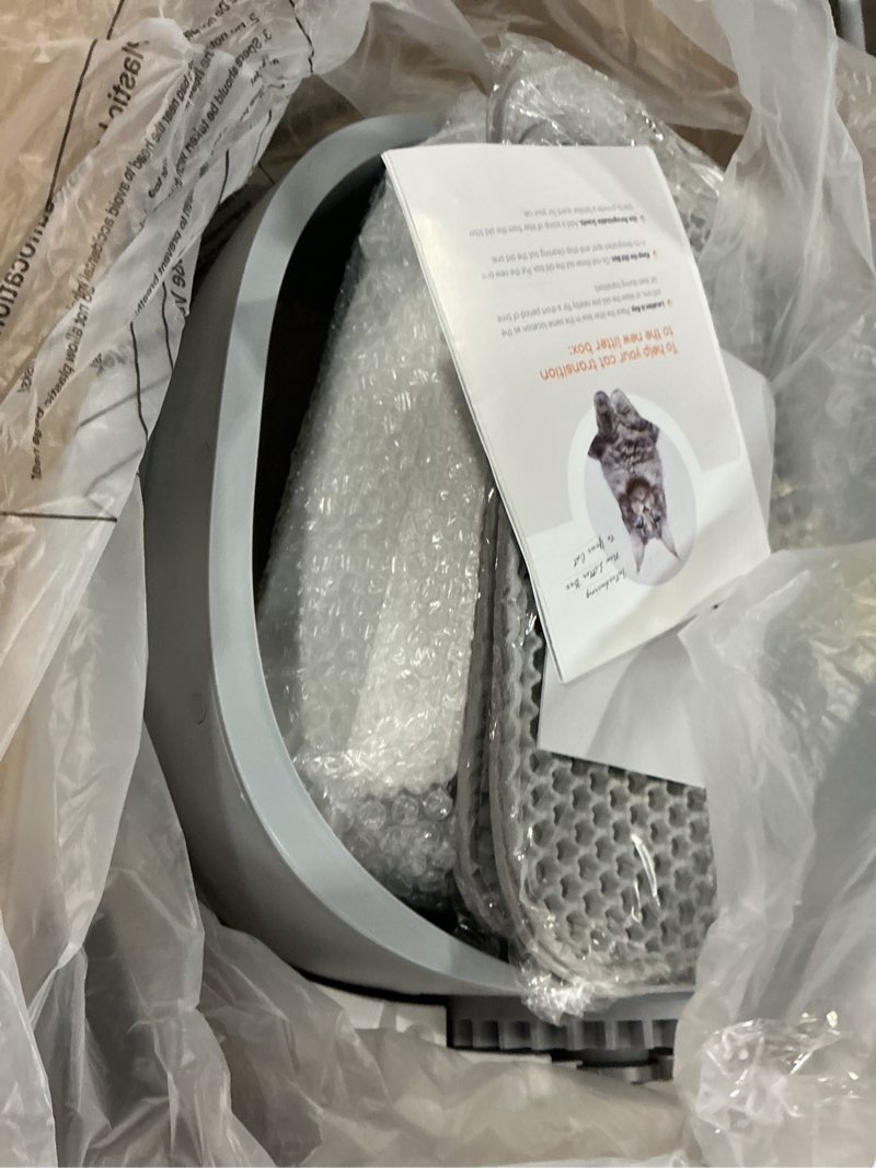 Condition photo showing As Is for thereye self cleaning cat litter box, open top automatic litter box for multiple cats, app control smart litter box, safety sensors and odor control, adjustable entry height anti-splash