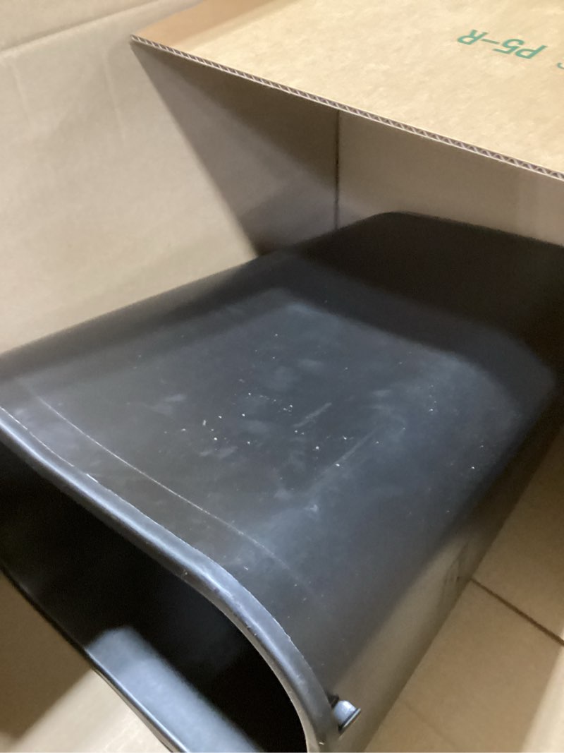 Condition photo showing Good Condition for rubbermaid commercial wastebasket trash container, 41qt/10.25 gal, plastic, black, stackable trash can for bedroom/bathroom/office, fits under desk/sink/cabinet 41 quarts black 1