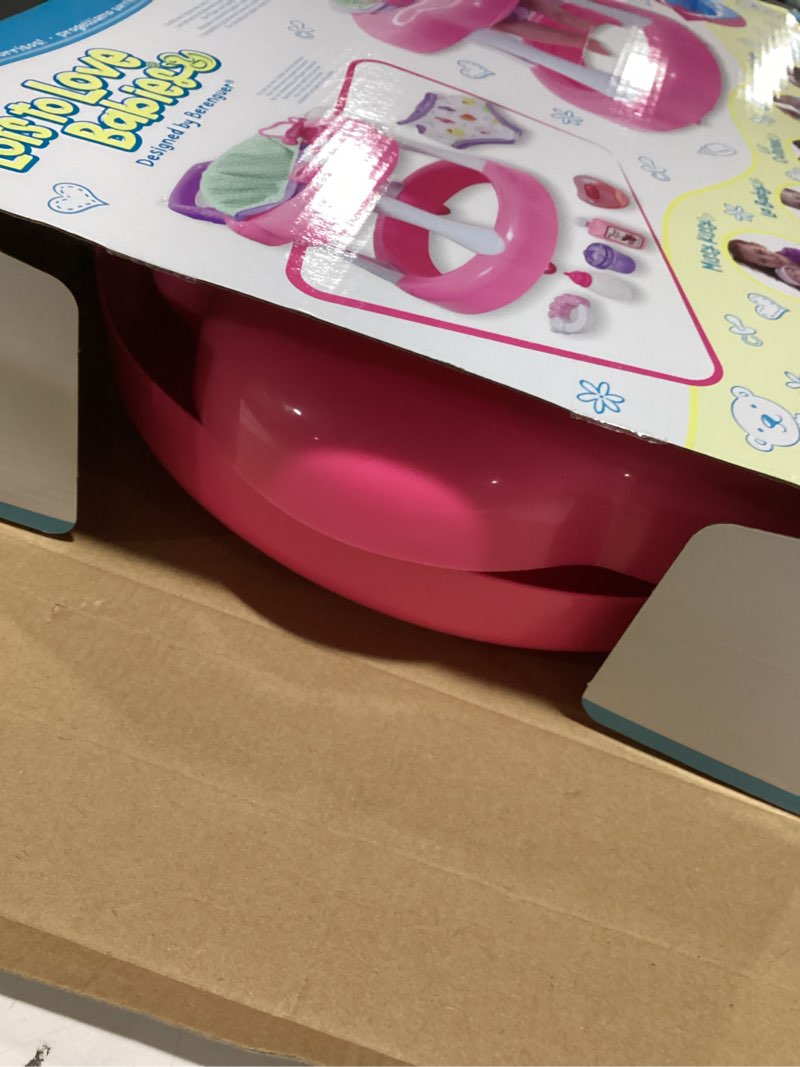 Condition photo showing Good Condition for JC Toys Lots to Love Babies 14"" Doll and Walker | Wheeled Walker Gift Set and Accessories | Posable & Waterproof | Ages 2+" (16198), Pink Walker and Doll Combo