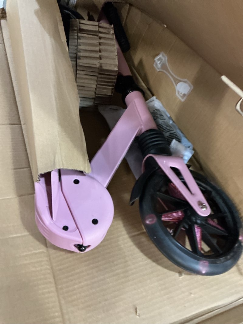 Condition photo showing New/Like New for aero big wheels kick scooter for kids 6+, teens & adults | light up wheels, hand brake, rubber deck mat & shock absorption | foldable & height adjustable