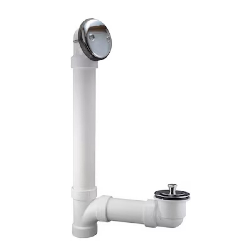 dearborn 1-1/2-in polished chrome push n' pull white/polished chrome roller ball drain with 