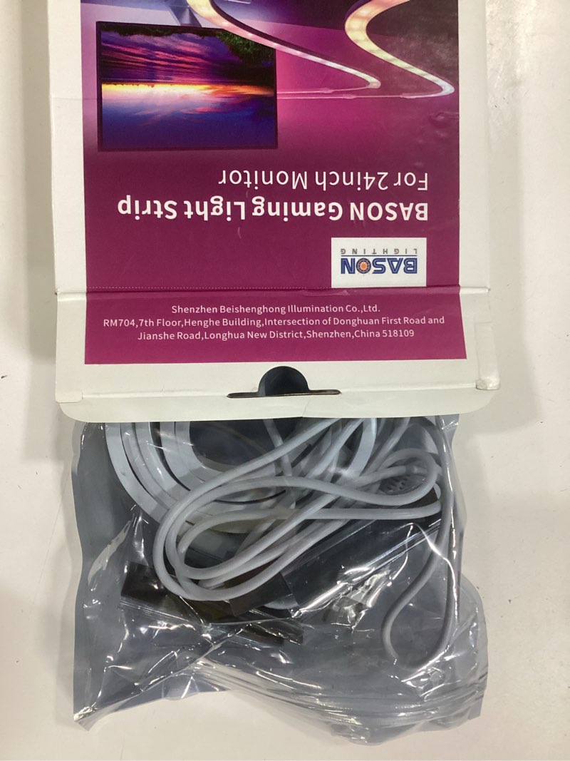 Condition photo showing New/Like New for BASON LIGHTING USB Monitor Backlight for 24 inch PC, LED Strip Gaming Monitor Lights, RGB-IC Screen Lights Sync Color LED Strip for Desk Setup Lighting, Software Control, for Windows only. 24inch