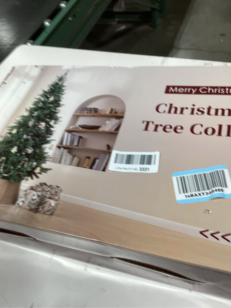 Condition photo showing New/Like New for 42in Extra Large Christmas Tree Collar - Wicker Woven Tree Collars for Artificial Trees - Handmade Rattan Rustic Farmhouse Basket for Tree Base Cover with Cord Cut-Out for 9ft 10ft 12ft Tree (Natural) 42" Natural