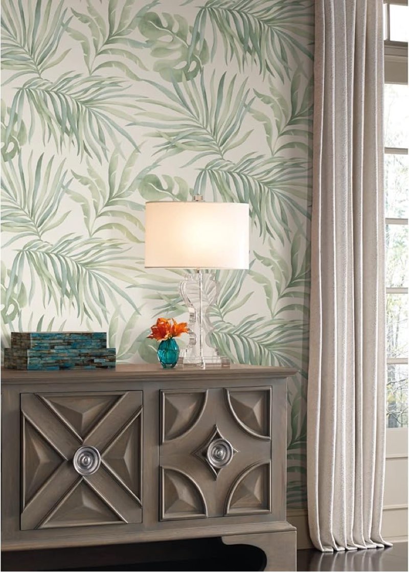 york wallcoverings candice olson psw1413rl aloe paradise palm premium peel and stick wallpaper