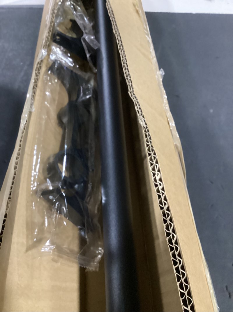 Condition photo showing Good Condition for double curtain rods with aluminum end cap and full surround brackets,1"front and 5/8" back rod,adjustable between 36 to 72 inches (3-6 feet), matte black double window drapery rod 36-72" matte black
