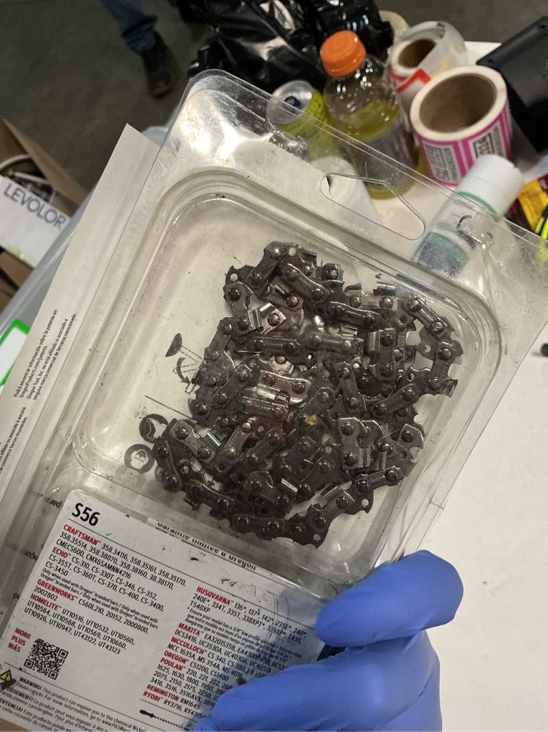 Condition photo showing As Is for s56 chainsaw chain for 16 in. bar, fits makita, echo, husqvarna, craftsman, poulan and more (2-pack)