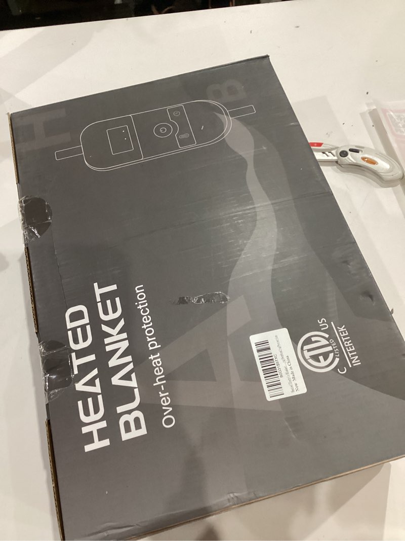 Condition photo showing Good Condition for Heated Electric Blanket Queen Size - 84" x 90" Heating Blanket with Dual Control, 10 Heating Levels & 8 Hours Auto Off, Soft Warm Flannel Blanket, Christmas Birthday Gifts for Senior Grandma Ash Gray Queen