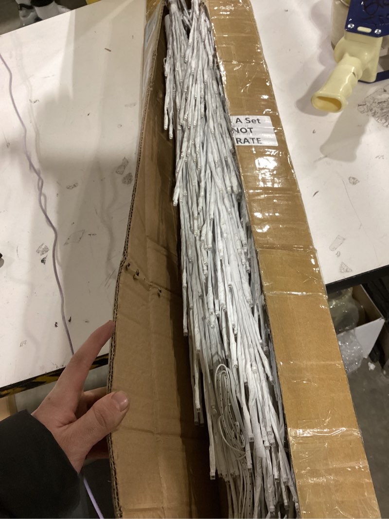 Condition photo showing New/Like New for 2 Pack Christmas Lighted White Birch Tree with Warm Lights, Outdoor Artificial Light up White Christmas Cone Tree for Indoor Outside Yard Garden Home Party Decor (5ft) 2 5ft