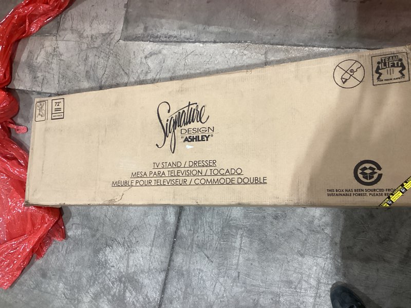 Condition photo showing Good Condition for Signature Design by Ashley Cabinella Casual 6-Drawer Dresser with Safety Stop, Light Brown Beige