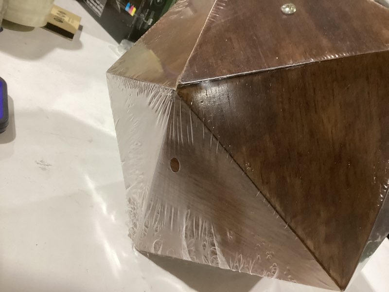 Condition photo showing New/Like New for Handcrafted Black Walnut Wooden Icosahedron Cremation Urn for Human Ashes – Large Modern Geometry Urn for Ashes Adult Men & Women, Pet Urn,198 Cu in