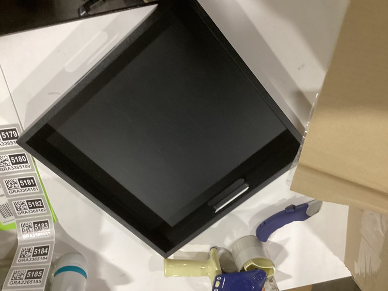 Condition photo showing Good Condition for Square Wood Serving Tray with Handle, Ottoman Decorative for Home, 16x16 inches Black