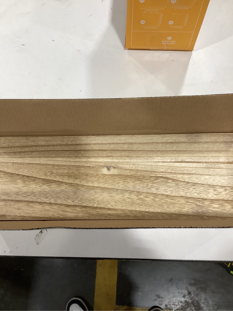 Condition photo showing New/Like New for BAYKA Wall Shelves for Bedroom Decor, Floating Shelves for Living Room Kitchen Storage, Wall Mounted Rustic Shelves for Kids Books, Corner Shelf for Bathroom(Carbonized Brown,Set of 4) F. Carbonized Brown Board & Black Brackets 16-inch Mixed