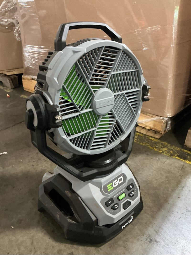 Condition photo showing Good Condition for ego 10-in high velocity indoor/outdoor oscillating misting jobsite fan, battery powered, in
