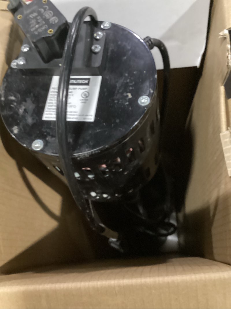 Condition photo showing As Is for utilitech 1/3-hp 58-gpm thermoplastic pedestal sump pump