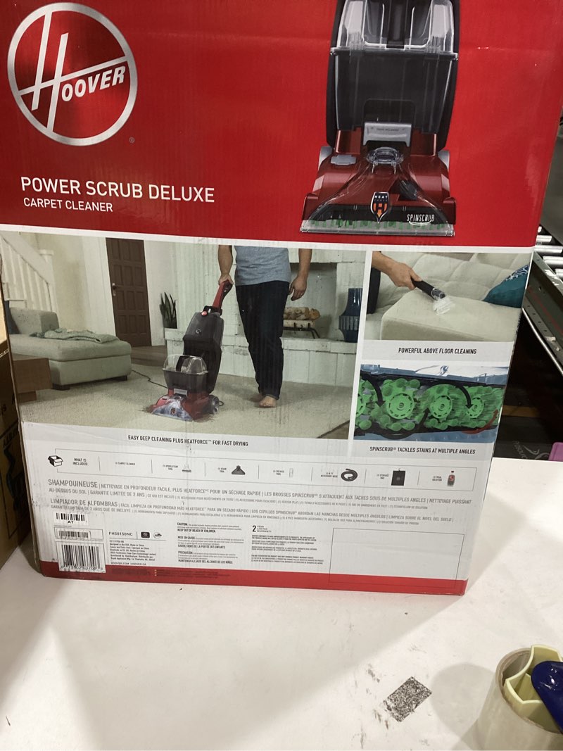 Condition photo showing Good Condition for Hoover PowerScrub Deluxe Carpet Cleaner Machine for Carpet and Upholstery, Deep Cleaning Carpet Shampooer Machine with Multi-Purpose Tools, Pair Carpet Cleaner Solution