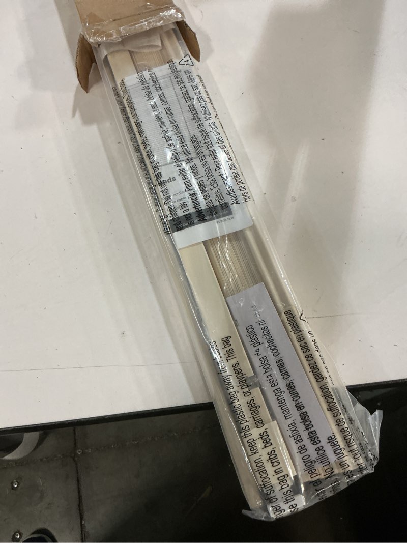 Condition photo showing New/Like New for LazBlinds No Tools No Drill 1" Vinyl Mini Blinds, Cordless Blinds for Windows, Light Filtering Horizontal Window Blinds & Shades, 33 1/2" W x 64" H, Cream Cordless-cream 33 1/2" W x 64" H