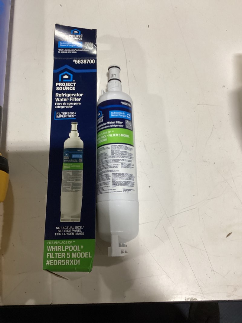 Condition photo showing New/Like New for project source twist refrigerator water filter fits whirlpool filter edr5rxd1
