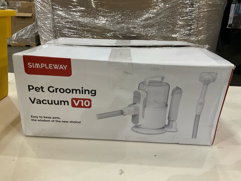 Condition photo showing New/Like New for Dog Vacuum Grooming Kit for Shedding: Professional Hair Clippers Pet Groomer - Strong Suction Cleaner Deshedding Tool Fur Brush Attachment Trimmer for Home Cat (Off-White)