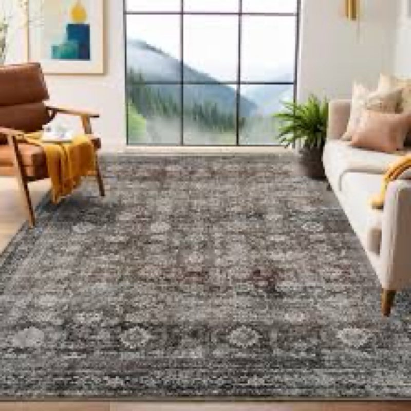 garveehome living room rugs 10x13 large vintage printed area rugs with non-slip backing, stain-resis