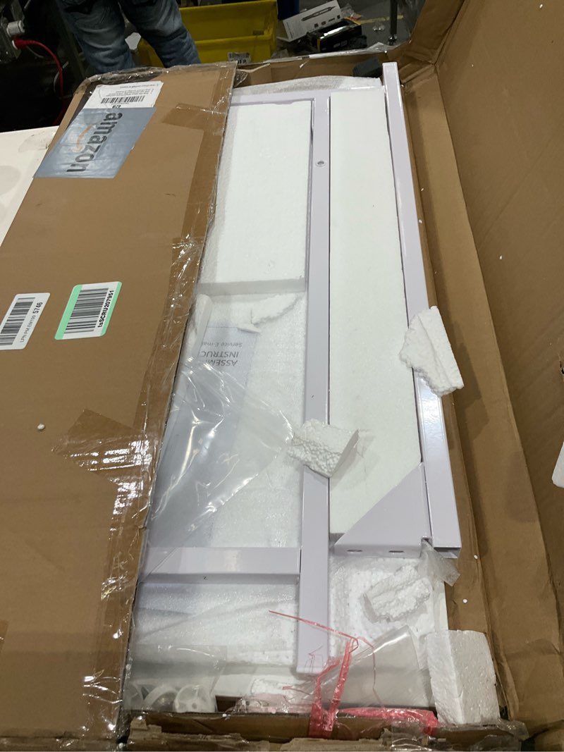 Condition photo showing Good Condition for 32 inch Computer Desk, Small Home Office Desk Study Writing Kid Table for Small Spaces, Simple PC Work Desk, Adjustable Feet, White 32 Inch White