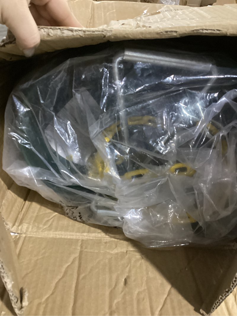 Condition photo showing Good Condition for Premium High Back Full Bucket Toddler Swing Seat with Finger Grip, Plastic Coated Chains for Safety and Carabiners for Easy Install - Green - Squirrel Products