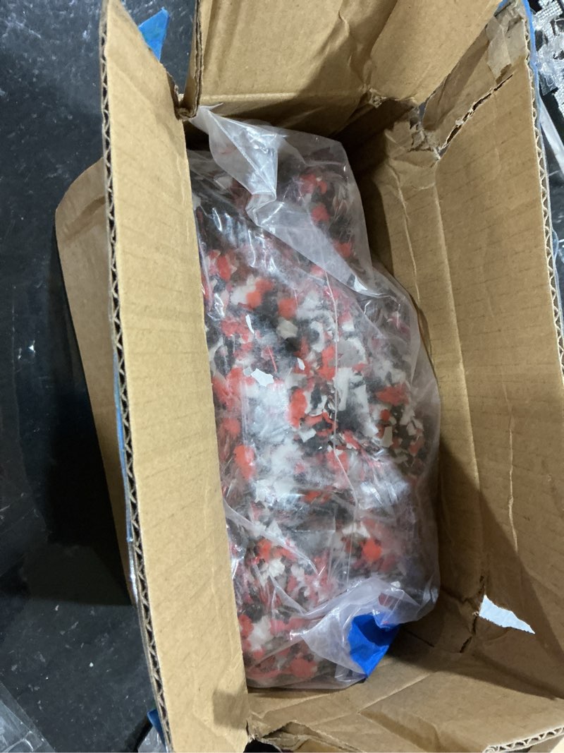 Condition photo showing Good Condition for taiyin 2.8 kg/ 6.17 lb blend decorative color chips epoxy flakes for garage floor blend concrete coatings paint chips for wall interior exterior basement(6-8 mm,black, white, grey, red) 6-8 mm as picture shown