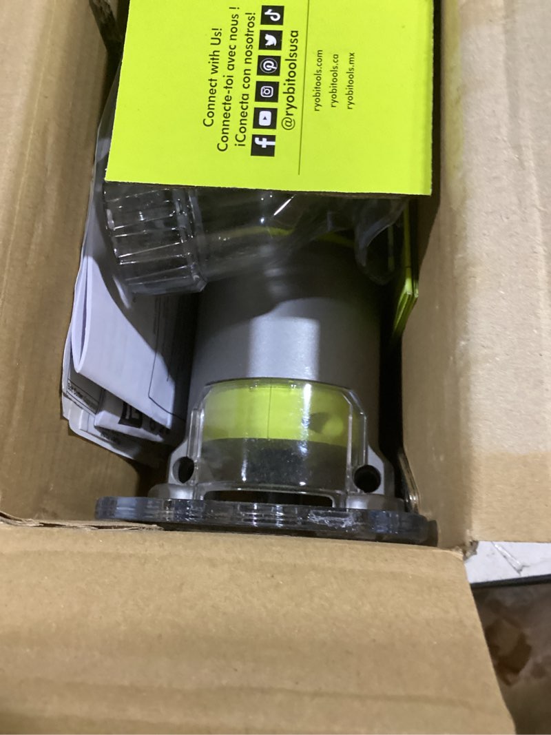 Condition photo showing As Is for ryobi one+ 18v cordless compact fixed base router tool only (battery not included) - pcl424b
