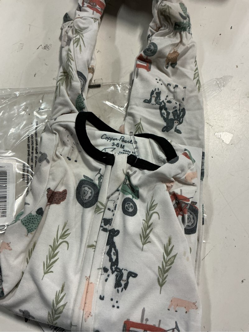 Condition photo showing Good Condition for (size:3-6 m)copper pearl zip-up footie baby pajamas – soft newborn onesies for boys & girls, tag-free with two-way zipper baby sleepers for newborn - 24 months, jo 18-24 months jo