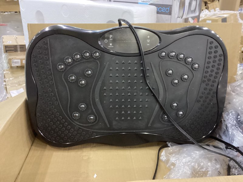 Condition photo showing As Is for Vibration Plate Exercise Machine, 130 Levels Full Body Workout Vibrating Plate for Lymphatic Drainage Weight Loss, 450 Lbs Capacity Shake Fitness Platform with Resistance Bands Bluetooth for Women Men