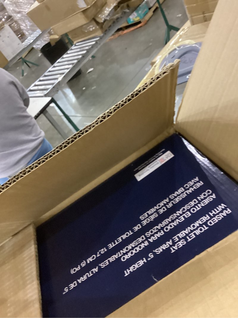 Drive Medical RTL12027RA 2-in-1 Raised Toilet Seat with Removable Padded Arms, Standard Seat