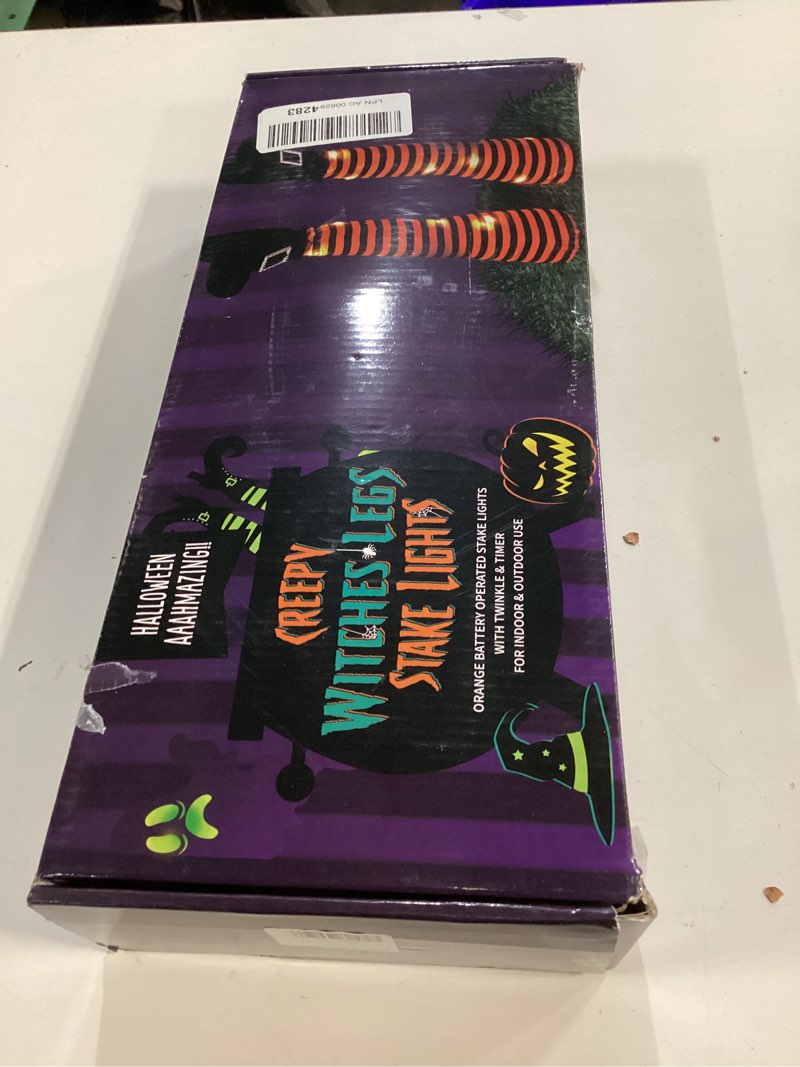 Condition photo showing New/Like New for Halloween Witches Legs Decor Leg Yard Stakes Stake Wreaths Feet Door Crashing Garden Party Porch Wicked Hanging House Foot Outdoor Decorations (Orange)