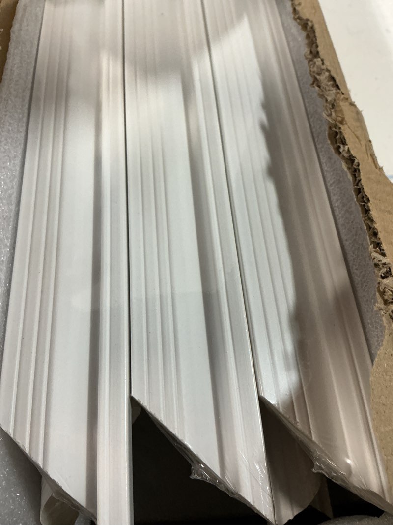 Condition photo showing New/Like New for art3d pre-cut wall molding set of 6 pcs, ready-to-assemble wainscoting panels for interior wall décor living room bedroom accent wall - installed with glue, 3 top 3 bottom white: style 2