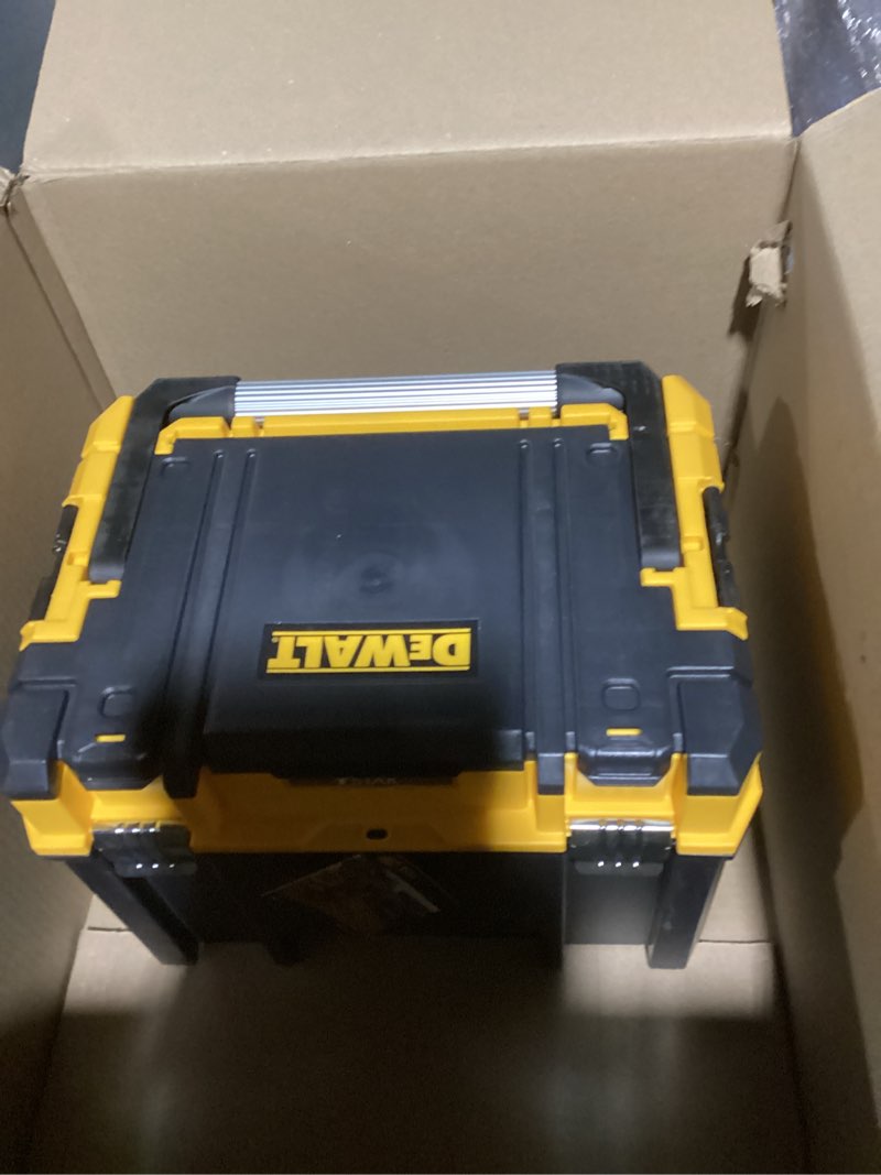 Condition photo showing Good Condition for DEWALT TSTAK Tool Box, Deep, Long Handle, Extra Large Design, Fixed Divider for Tool Organization, Water and Debris Resistant (DWST17814)