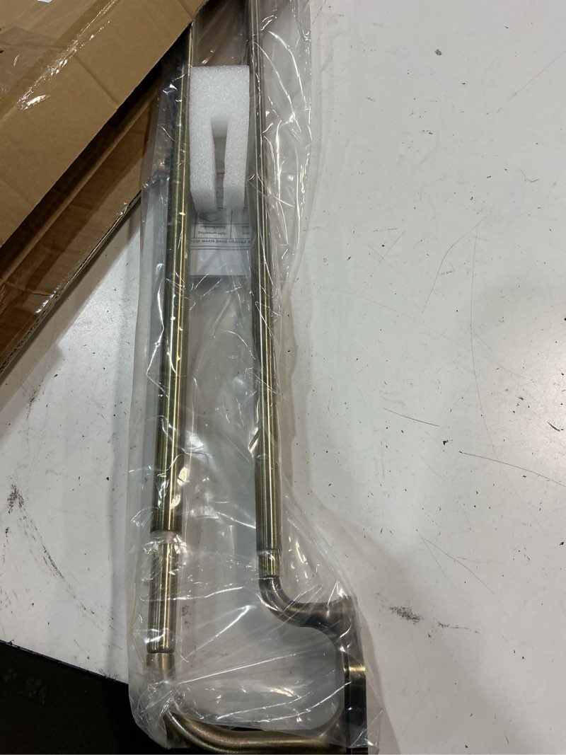 Condition photo showing New/Like New for anqiue bronze double curtain rods for windows 28-48 inch,heavy duty double curtain rod with aluminum finial and bracket,adjustable curved double window rods for blackout or room darkening panel anqiue bronze 28-48"