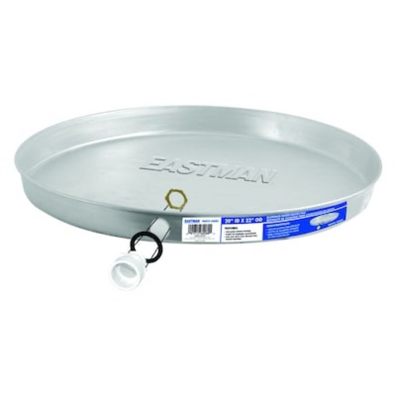 eastman 20-in id aluminum water heater drain pan with pvc fitting item #3488467 | model #60080n