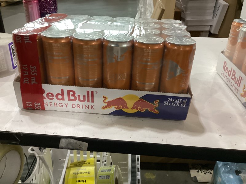 Condition photo showing New/Like New for Red Bull Amber Edition Strawberry Apricot Energy Drink, 12 Fl Oz, 24 Cans Strawberry Apricot 12 Fl Oz, 24pk, (1x24)