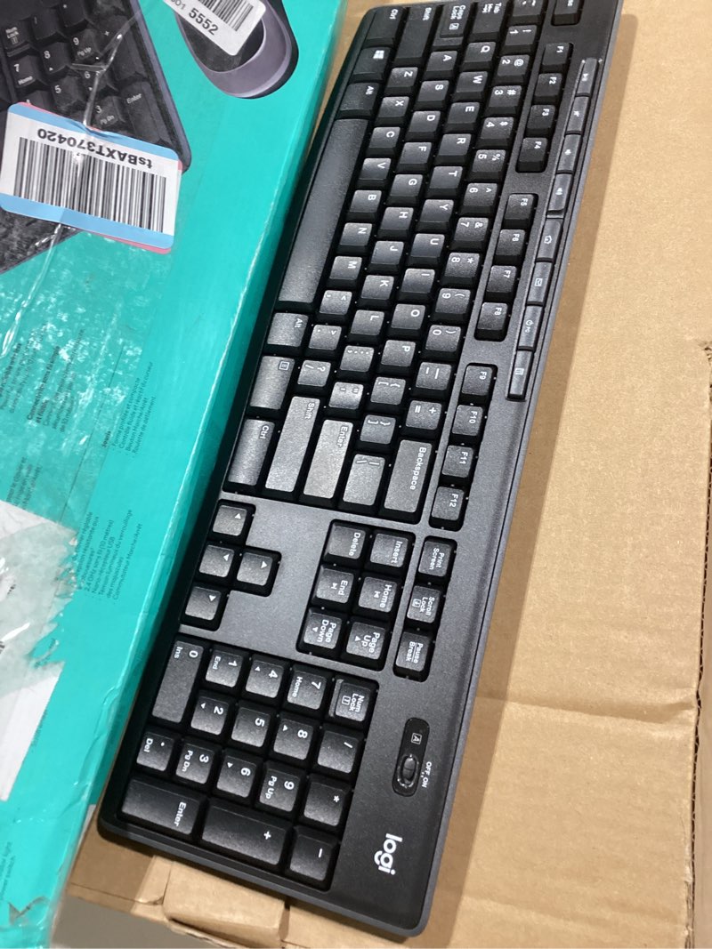 Condition photo showing As Is for Logitech MK270 Wireless Keyboard and Mouse Combo for Windows, 2.4 GHz, 8 Multimedia Keys, PC, Laptop, Wireless Keyboard Compact Mouse Combo - Black Black 1 Pack Combo